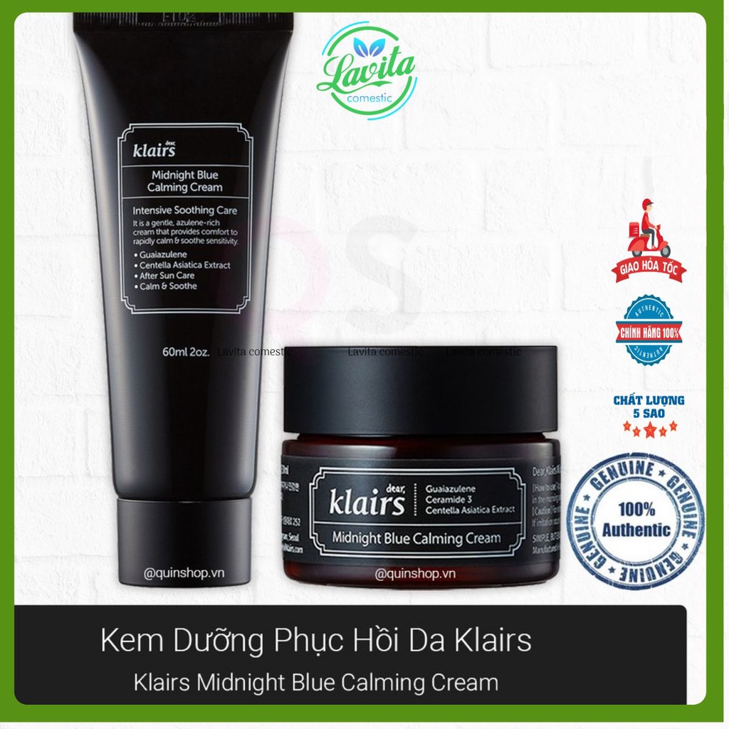 [ Phân Phối Chính Hãng] Kem Dưỡng Da Ban Đêm Klairs / Kem Dưỡng Da Ban Đêm Klairs Midnight Blue Calming Cream