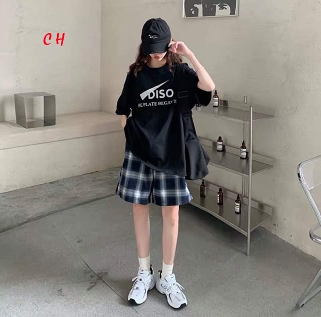 Sét áo DISO+ quần đùi kẻ CH12