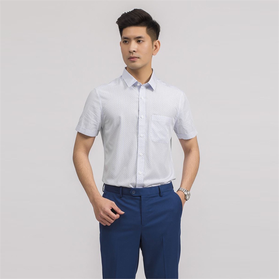 Áo sơ mi nam ARISTINO tay ngắn reguler ASS055S9 sợi tre