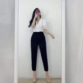 Quần baggy nữ đai lệch