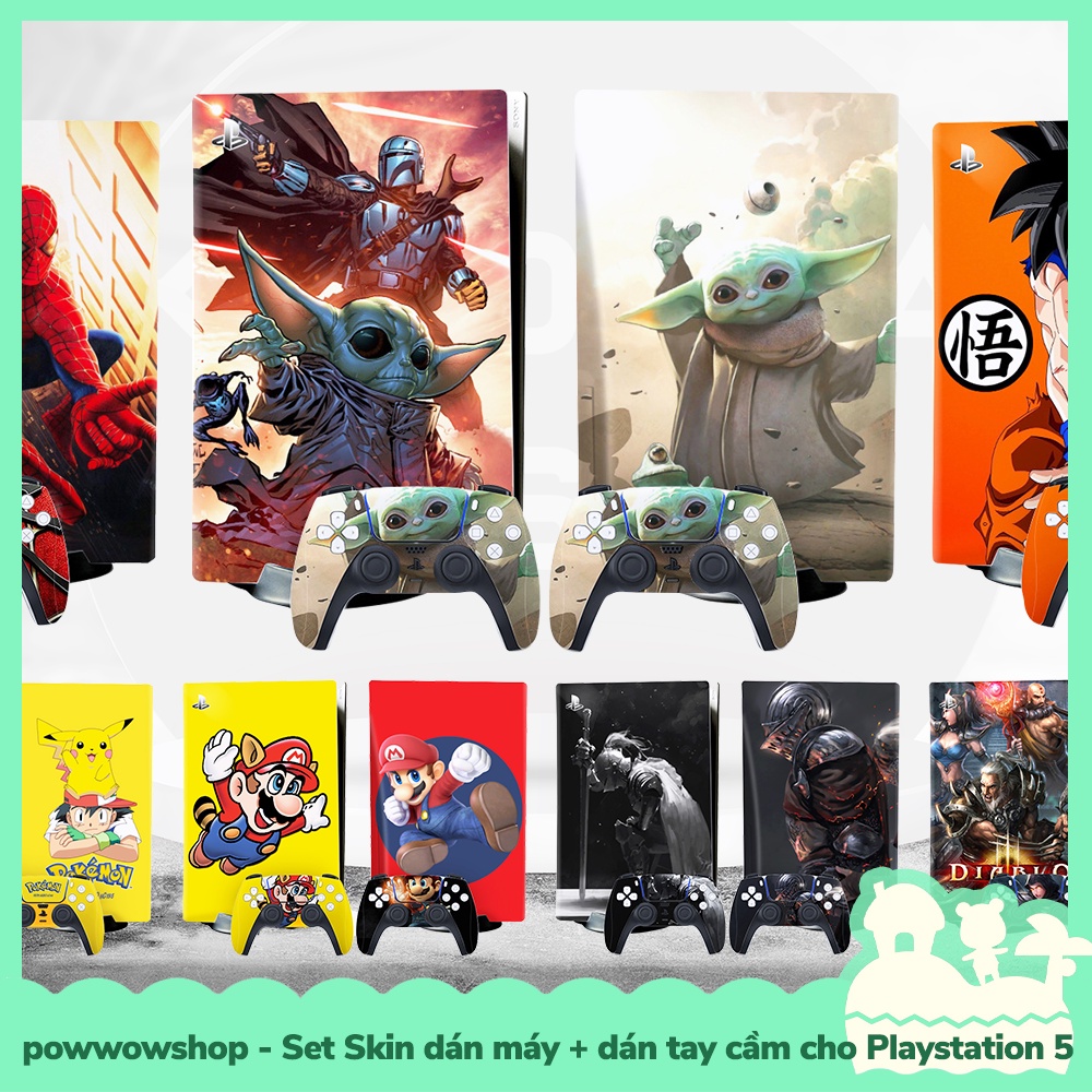 [Sẵn VN - Hỏa Tốc] Phụ Kiện Set Skin Decal Dán Máy Game Và Tay Cầm Cho Máy Game Playstation 5 PS5 Amazing Manga &amp; Comics