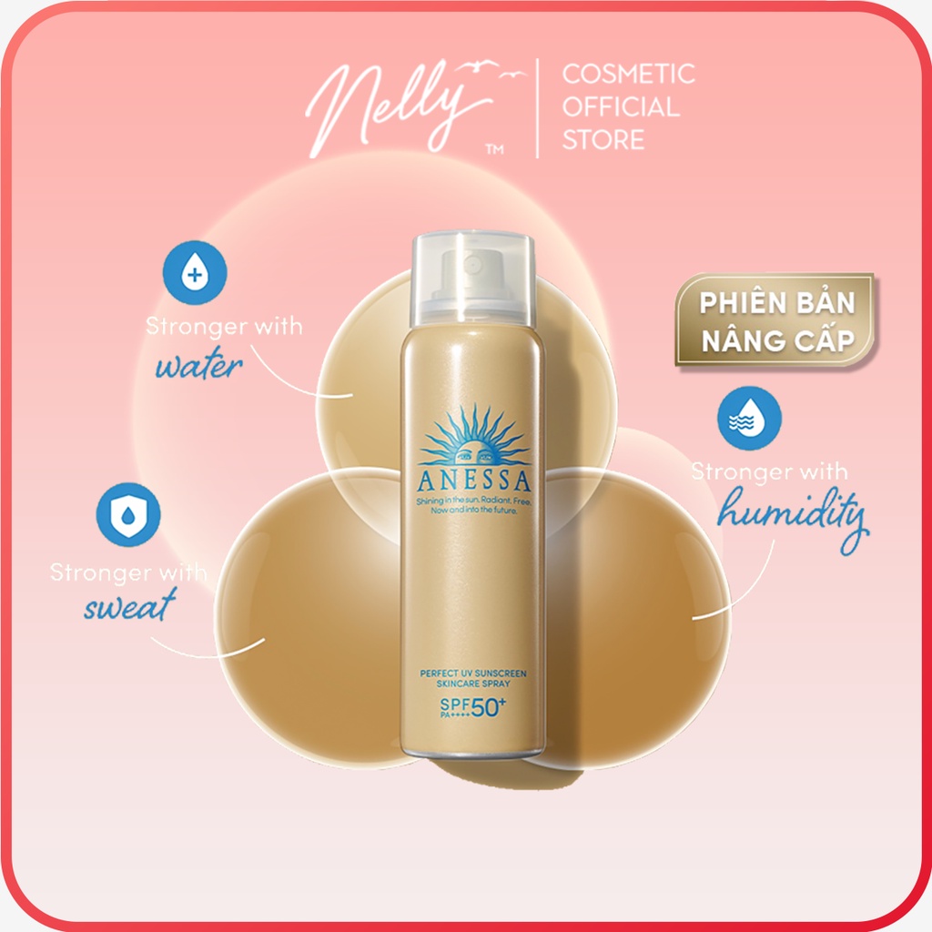 Xịt chống nắng Anessa kiềm dầu, dưỡng da, tiện lợi Anessa Gold Spray 60g.