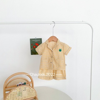 Bộ pijama kẻ caro cho bé