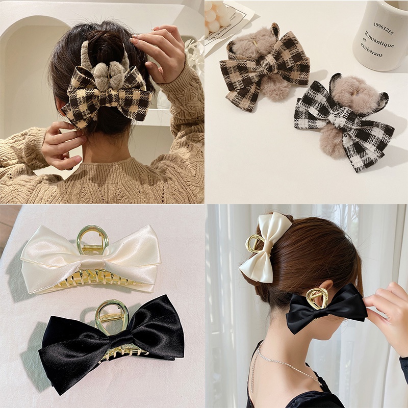 Kẹp Tóc Nơ Sang Trọng Thời Trang Thu Đông Mới 2021