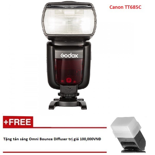 Flash Godox TT685C Cho Canon - Tặng kèm tản sáng Omni Bounce