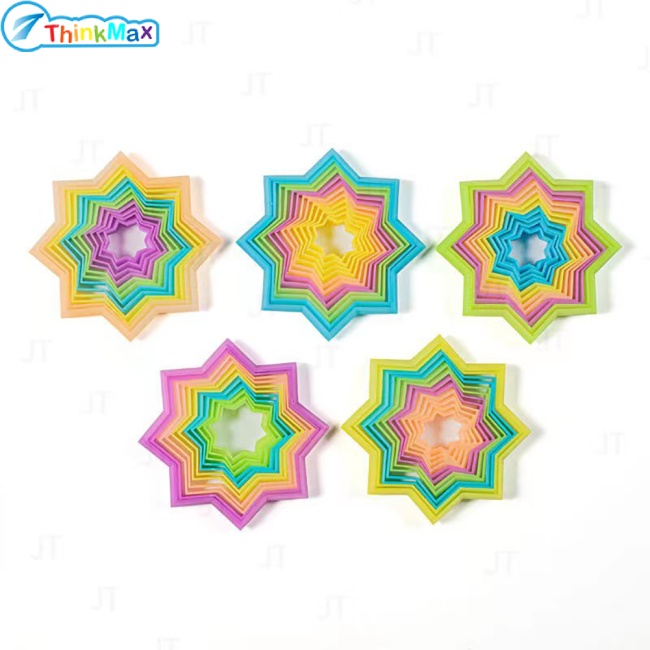 Thinkmax Đồ chơi xếp hình ngôi sao 3d Thinkmax nhiều màu dạng xoắn ốc phát triển trí tưởng tượng cho trẻ