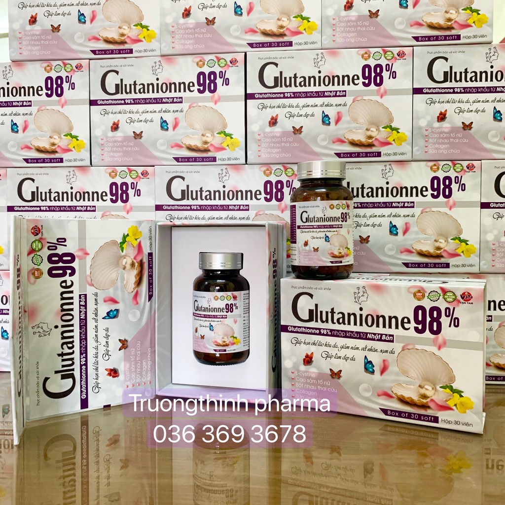 Viên uống trắng da mờ nám GLUTANIONNE 98%(Hộp 30 Viên) | Thế Giới Skin Care