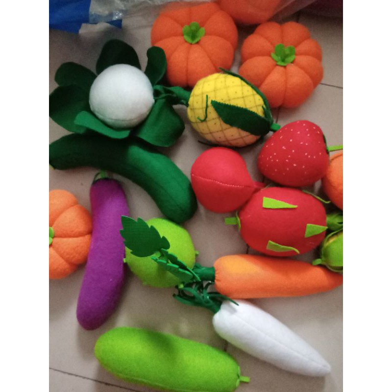 Vỉ các loại rau củ quả làm thủ công chất liệu vải nỉ