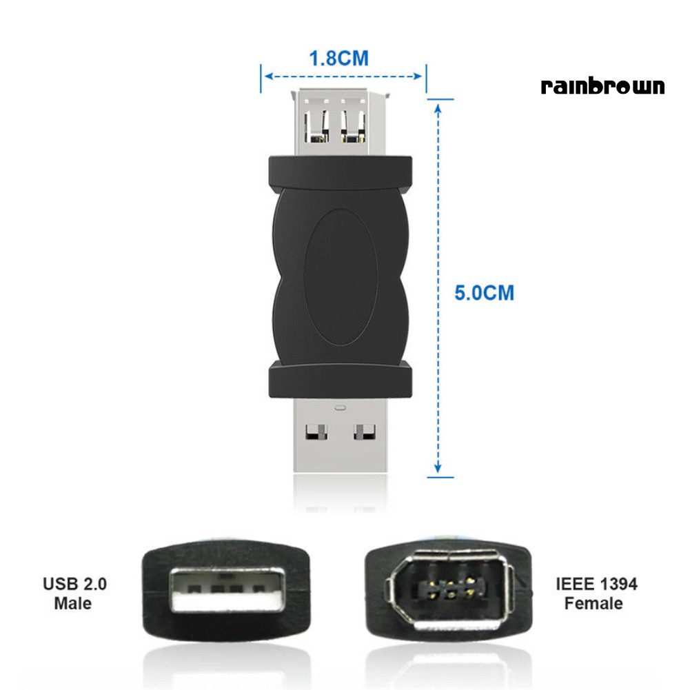 Bộ chuyển đổi female sang USB 2.0 Type A Male / RXL/ IEEE 1394 6Pin