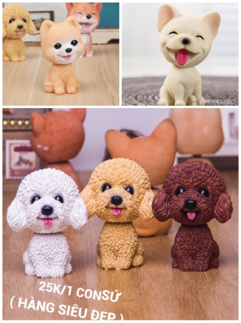 CHÓ POODLE SỨ TRANG TRÍ BÁNH KEM