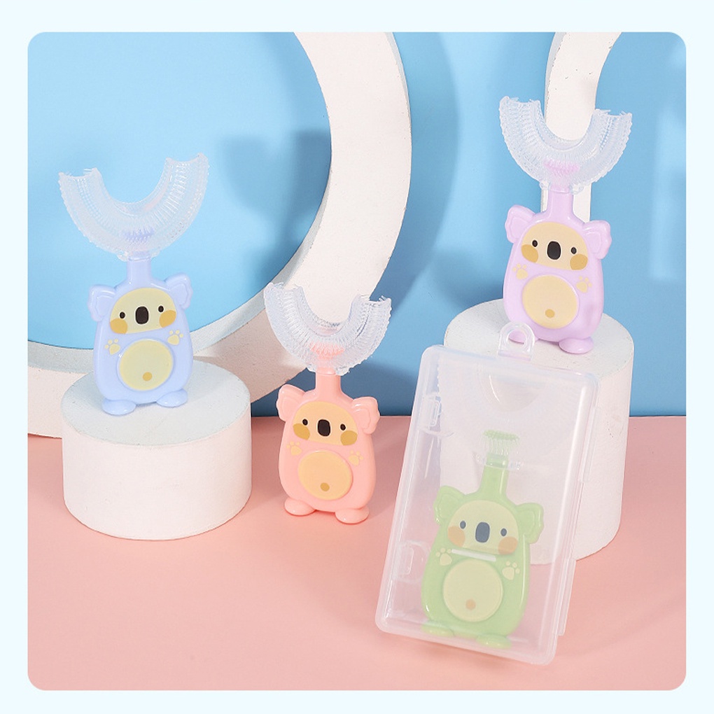 Silicone Manual U-Shaped Kids Toothbrush Whole Mouth Double-Sided Baby with Tooth Mouth Ergonomic Brush Head Infant