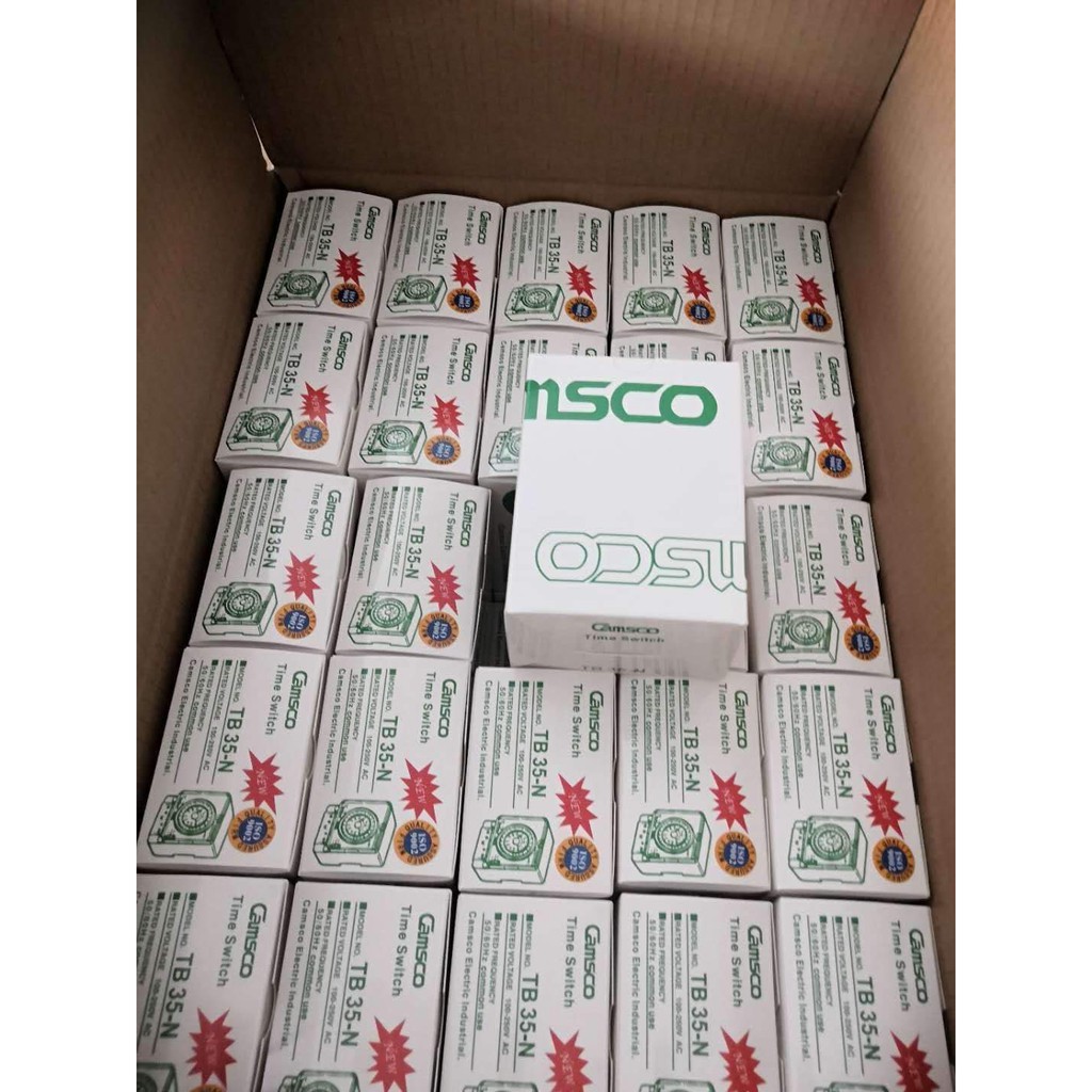Camsco TB35N- công tắc hẹn giờ cơ Công tắc timer hẹn giờ cơ+ Kèm Pin màu xanh dễ sử dụng cong suất 15A