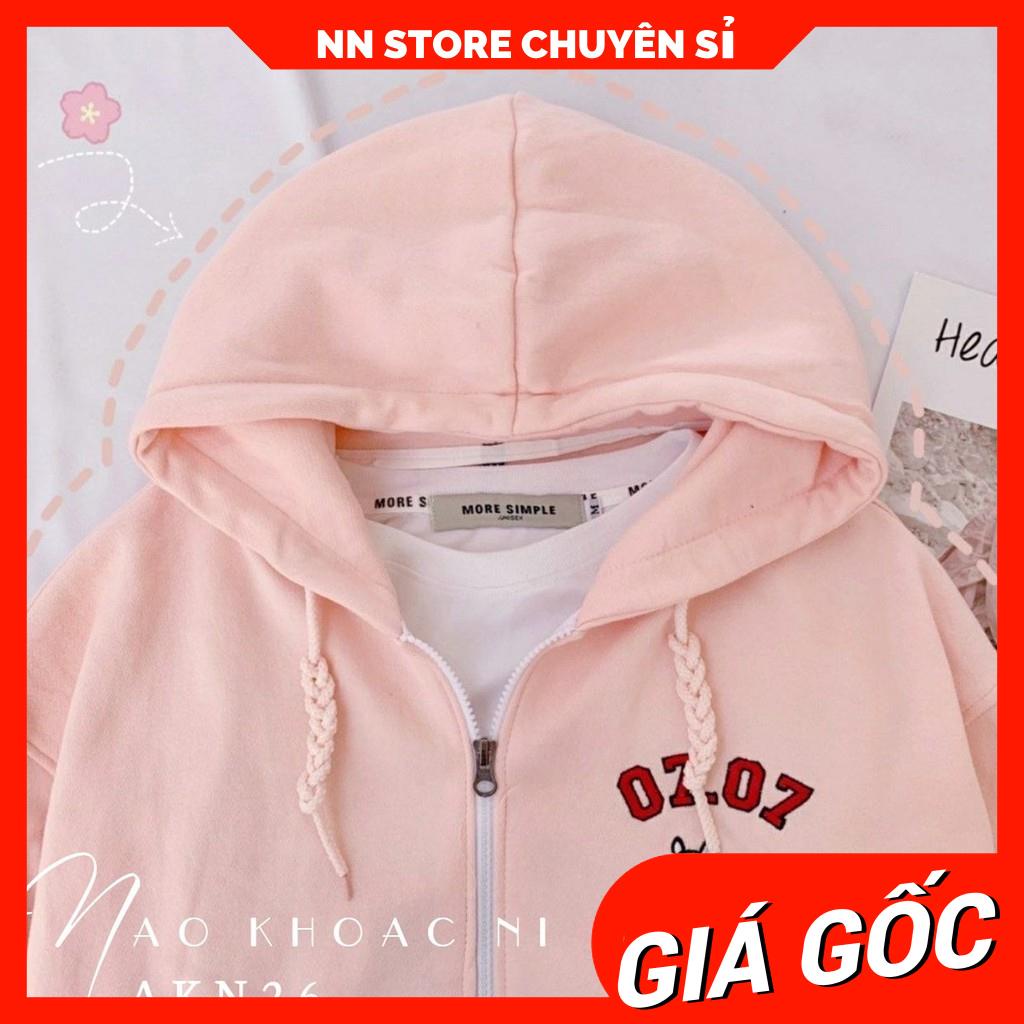 ÁO KHOÁC NỈ DÂY KÉO NAM NỮ UNISEX THÊU CÚN 0707 DỄ THƯƠNG AKN26