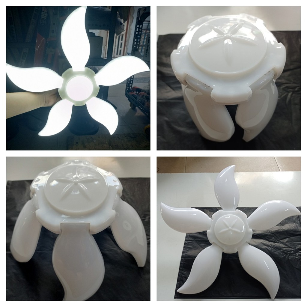 Bóng đèn led xòe 4 cánh hình tròn, led xòe cánh quạt, led xòe 5 cánh siêu sáng các loại đuôi E27