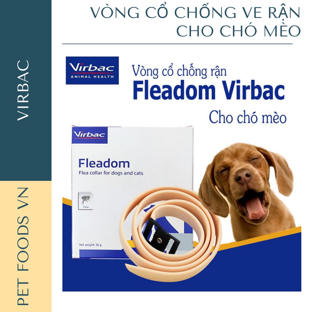 Vòng cổ trị bọ chét cho chó mèo VIRBAC Fleadom