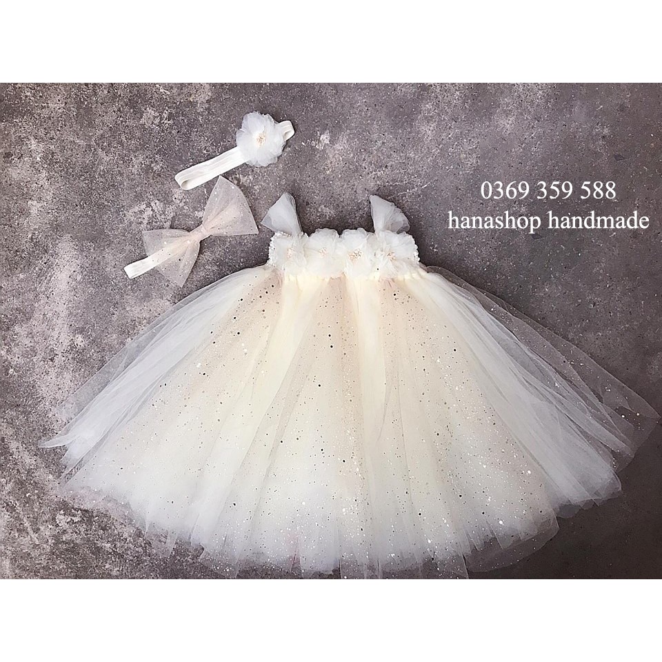 Hoa Voan Ép Trang Trí Váy Tutu, Gắn Băng Đô