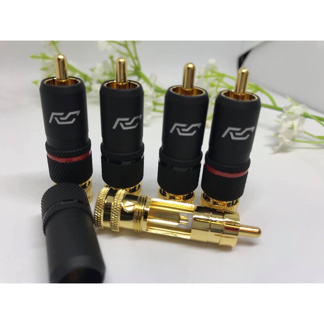 Jack AV (RCA) cao cấp nhập khẩu Made in Taiwan mạ vàng 24k. Báo giá 1 Jack
