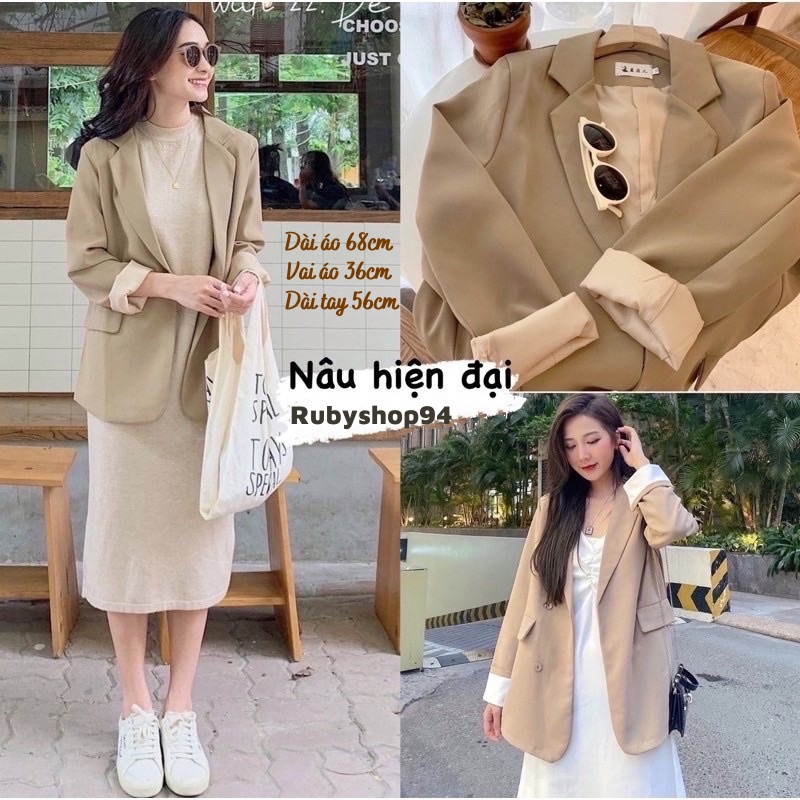 Áo blazer nữ 2 lớp phong cách Hàn Quốc, Áo vest nữ blazer khoác ngoài đẹp