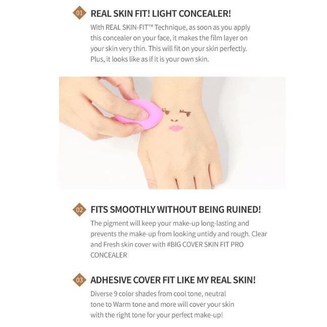 (hàng Mới Về) Kem Che Khuyết Điểm Etude House 7.5g / Big Cover Skin Fit Concealer PRO | BigBuy360 - bigbuy360.vn