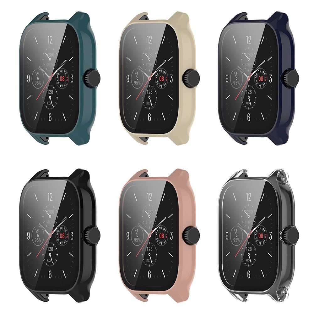 PC Cover+Tempered Glass For Amazfit GTS 4 Protective Case For Huami GTS4 Smart Watch Screen Protector HD Film