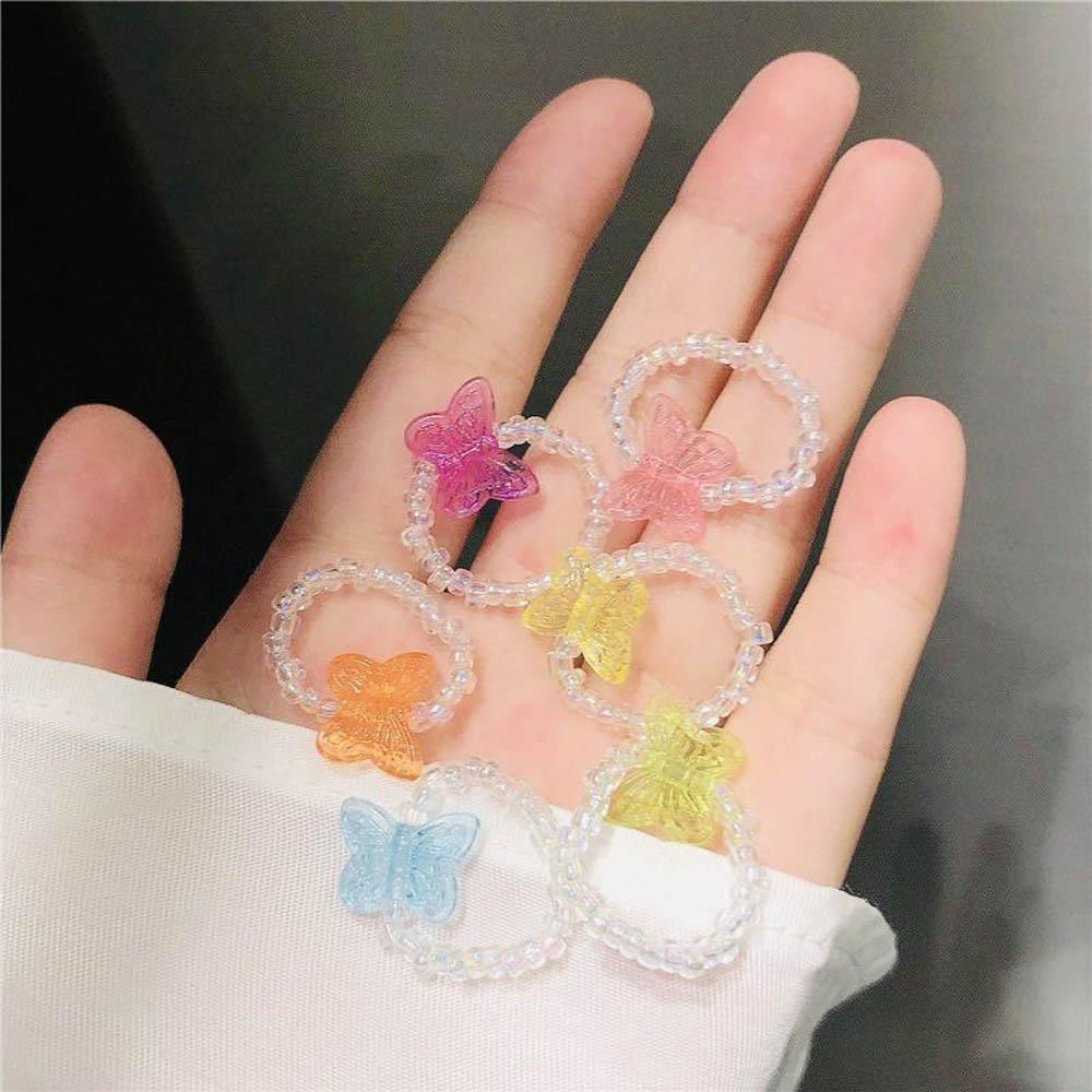 1 Nhẫn Acrylic Trong Suốt Hình Bướm Handmade Thời Trang Cho Nữ
