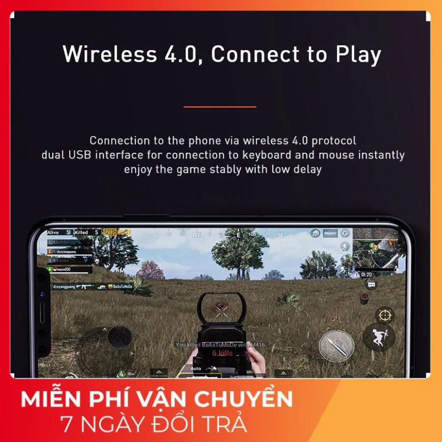 Adapter Hub blutooth 4.0 giúp kết nối bàn phím và chuột hỗ trợ chơi game hiệu Baseus Gamo - Hàng chính hãng