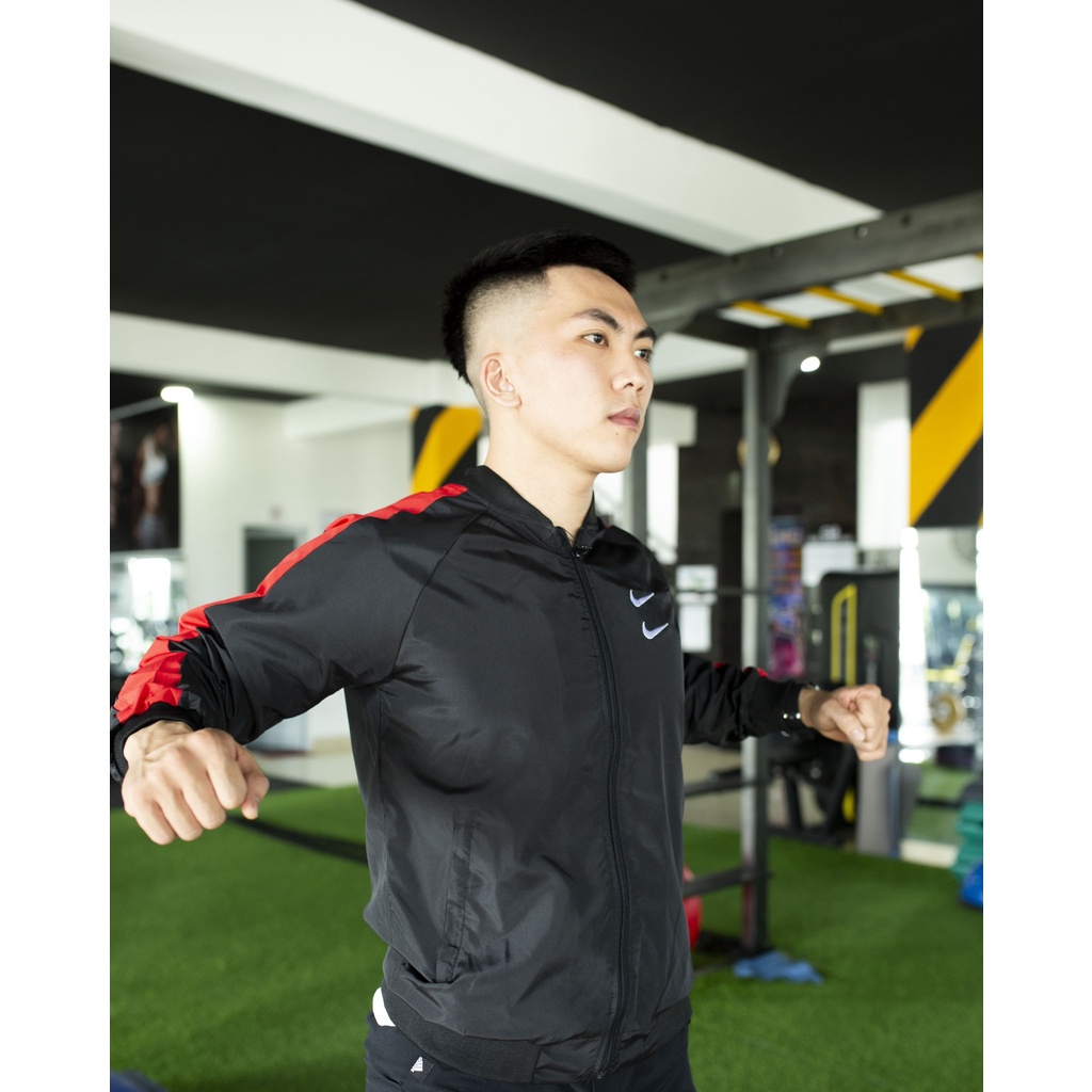 Áo khoác vải gió 2 lớp phối viền vai AK03 - áo khoác nam VNXK