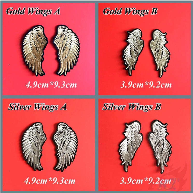 Set 2 miếng vá ủi trang phục hình đôi cánh
