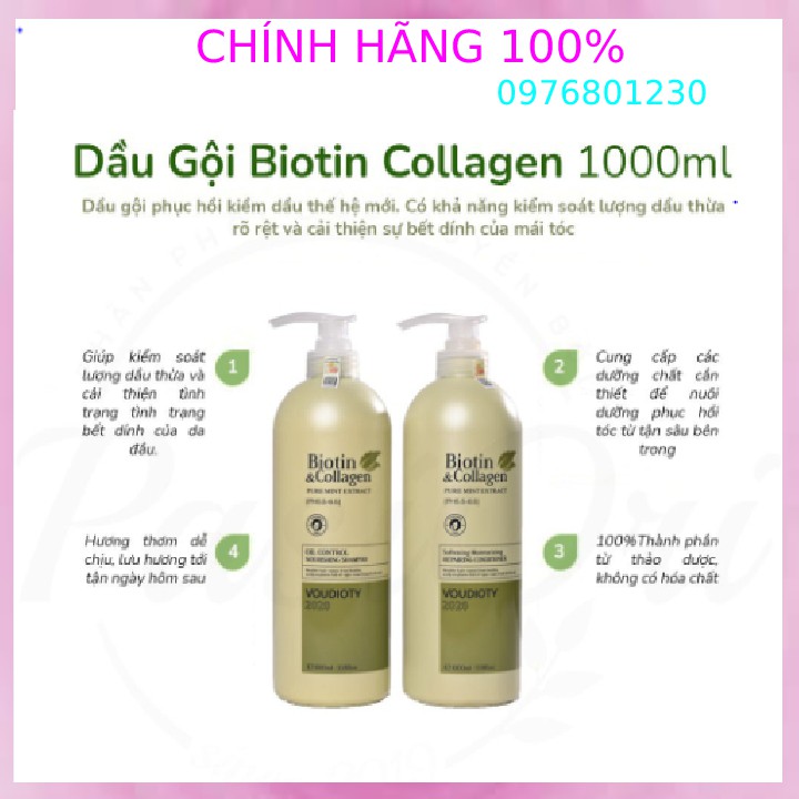 Dầu gội đầu biotin collagen (1 cặp) nhập khẩu chính hãng Ytalia tặng kèm tinh dầu bưởi cao cấp,hạn sử dụng lên đến 5 năm