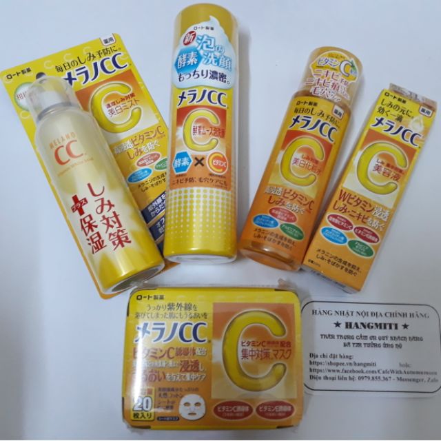 Bộ 5 sản phẩm CC Melano giảm thâm, dưỡng trắng da Nhật Bản