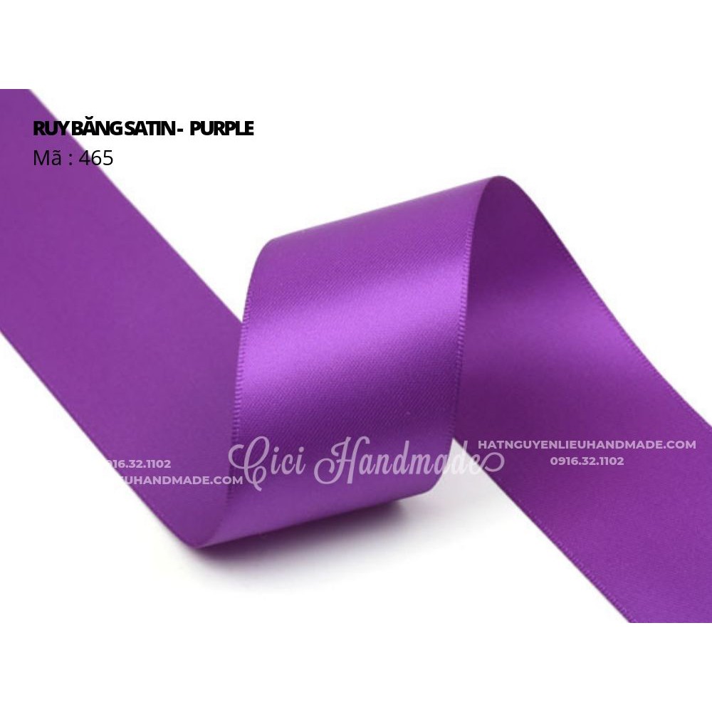 Cuộn 5M Ruy băng Satin 2 mặt màu tím, nâu hồng đất- link 7/9 Cici Handmade ruyban gấm hoa lụa ruyban ribbon satin