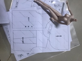 Rạp may đồ búp bê 1/6,1/8,ob11 trên giấy A4