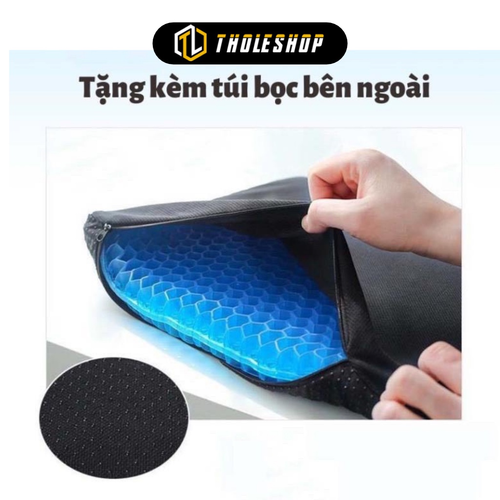 Đệm Ghế - Đệm Hỗ Trợ Ngồi Flex Thoáng Khí Gel Tổ Ong Lót Ghế Tặng Kèm Vỏ Bọc 40*35 cm  4124