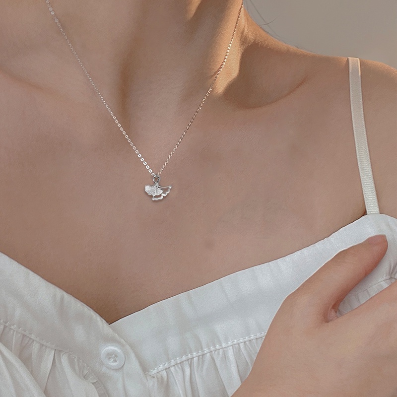 Vòng cổ Mặt Hình Chiếc Lá Bạch Quả Đơn Giản Thời Trang Cho Nữ