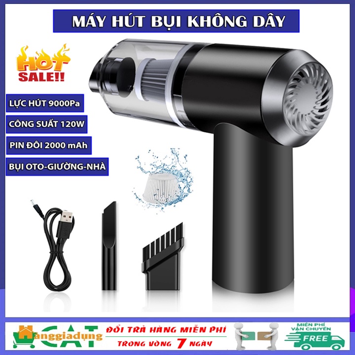 Máy hút bụi cầm tay mini, máy hút bụi không dây đa năng lực hút siêu mạnh sử dụng hút bụi ô tô, bụi giường