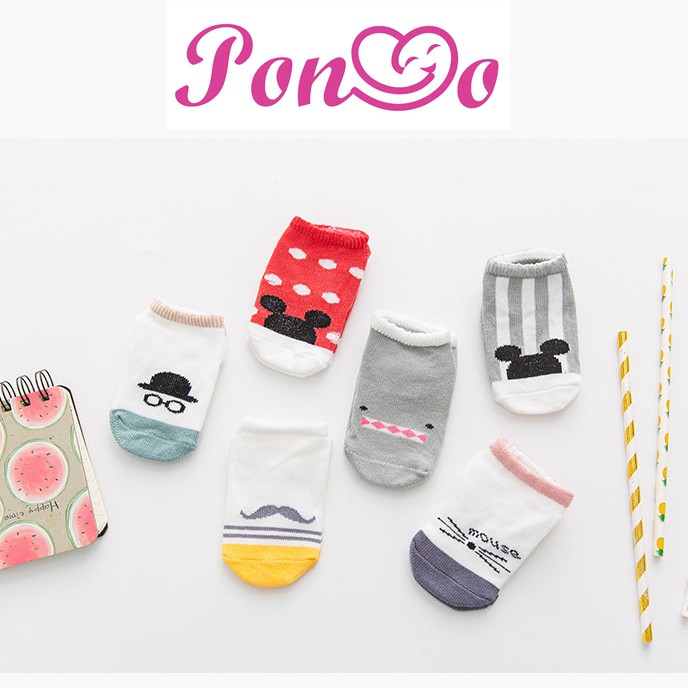 Vớ Cotton Chống Trượt In Họa Tiết Hoạt Hình Cho Bé Từ 0-4 Tuổi