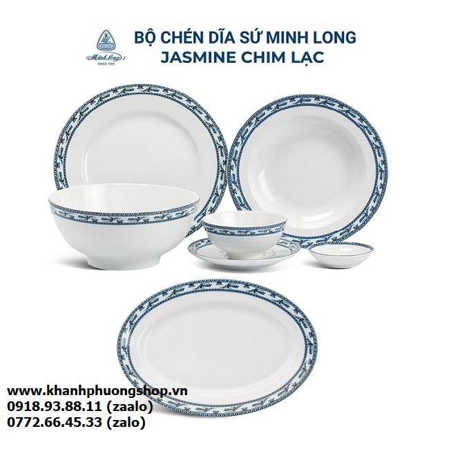 tô chén dĩa sứ Minh Long Jasmine chim lạc - chén tô dĩa sứ Minh Long mẫu Chim Lạc