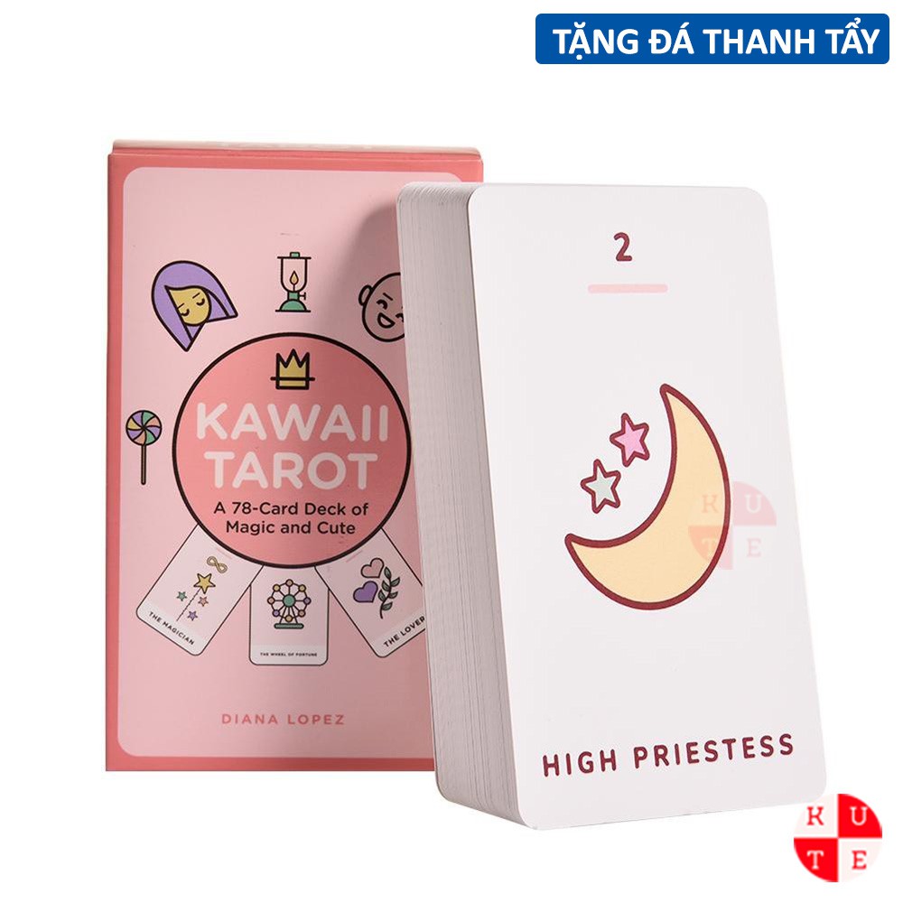 Bài Tarot Kawaii 78 Lá Bài Tặng File Tiếng Anh Và Đá Thanh Tẩy C93