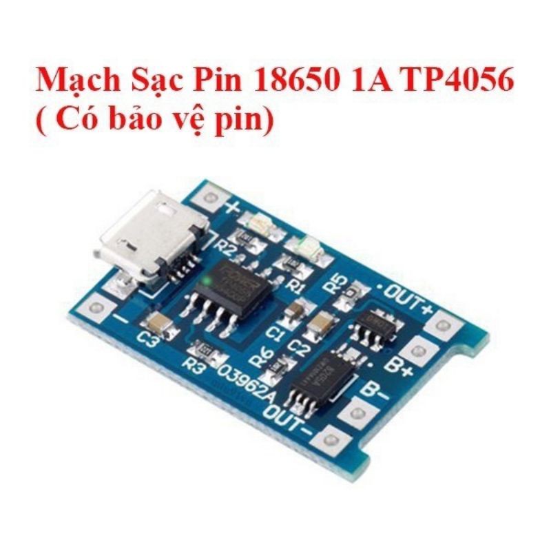 Mạch sạc pin lithium-ion 18650 3.7V TP4056 có bảo vệ pin - 6B1