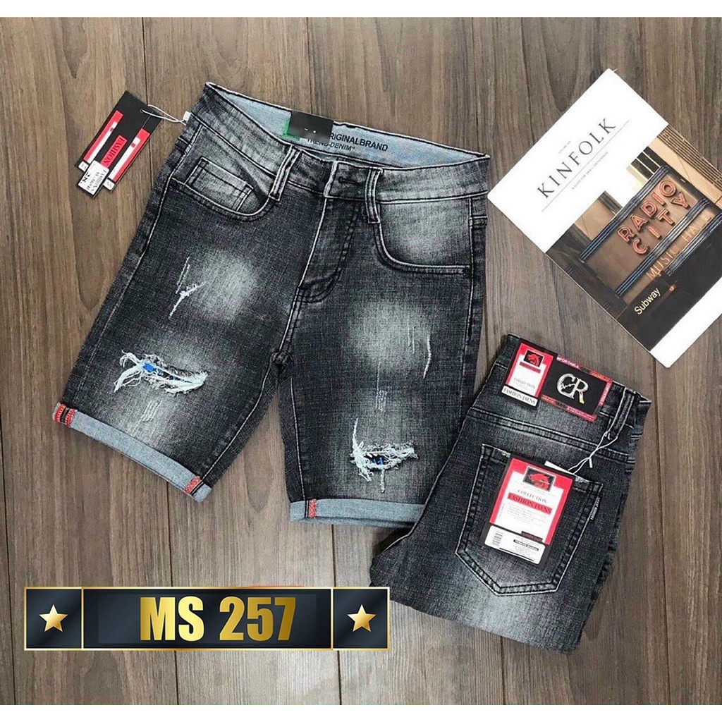 Quần short jean nam họa tiết cao cấp-chất liệu denim co giãn tốt( Hàng chuẩn QC ) Lady-Hn Store88 i7
