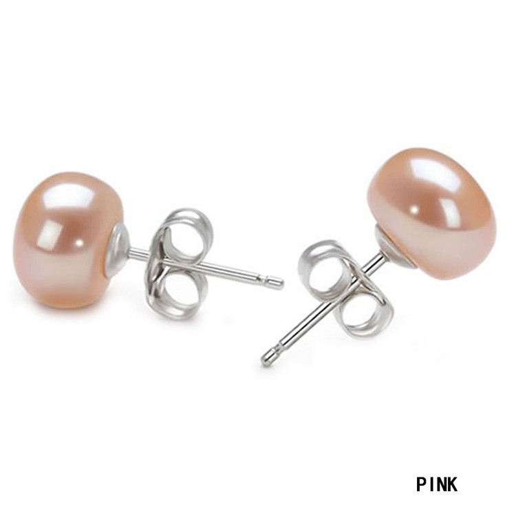 Bông Tai Đính Ngọc Trai Giả Dễ Thương 7mm