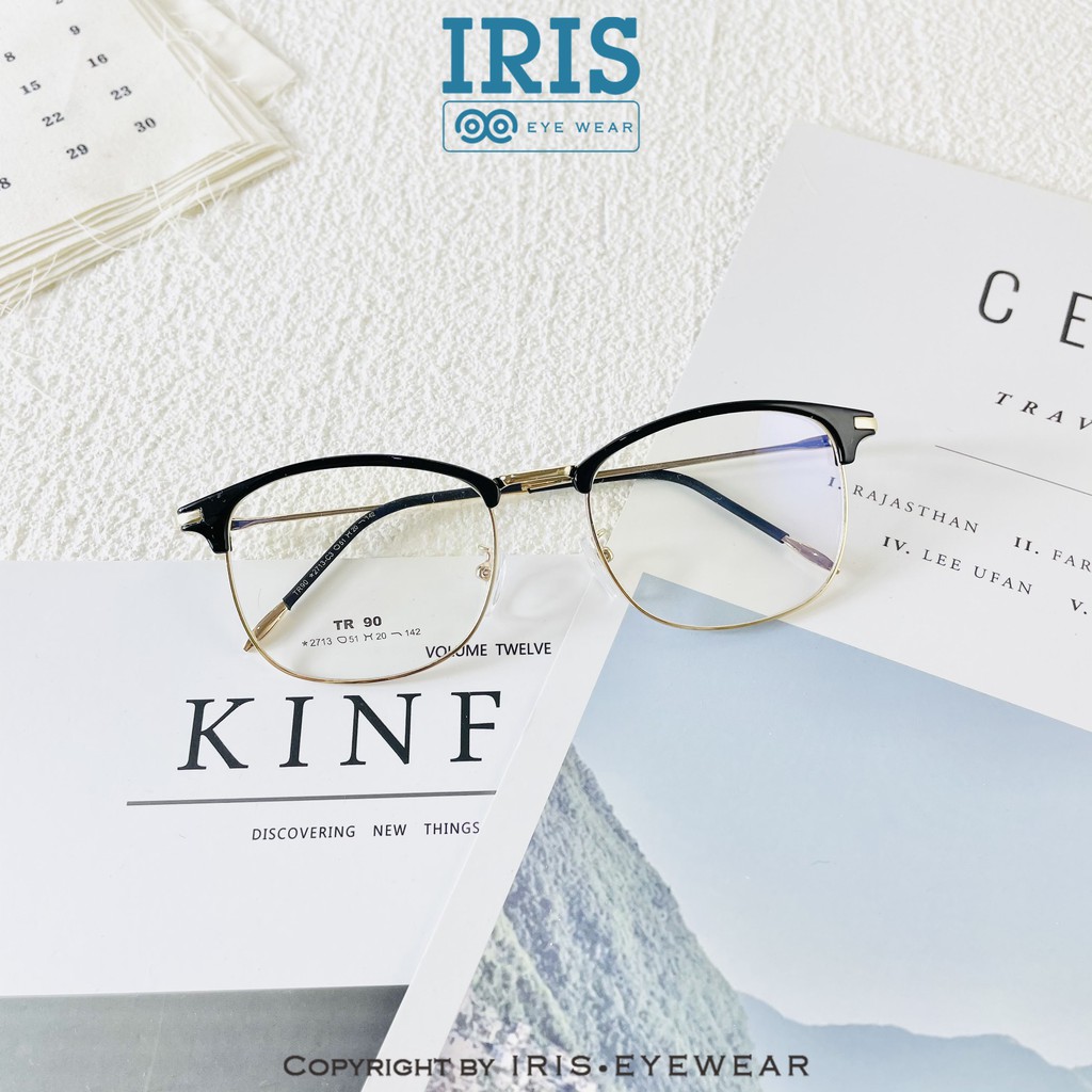 Gọng kính Lami vuông dáng bầu kết hợp nhựa Iris Eyewear 2021