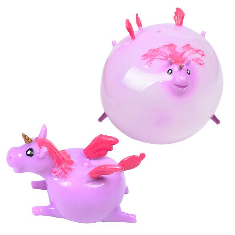 Squishy Thú Thổi Bong Bóng Hình Ngựa Pony 1 Sừng Đồ chơi Gudetama bóp trút giận,động vật thú vị cho bé