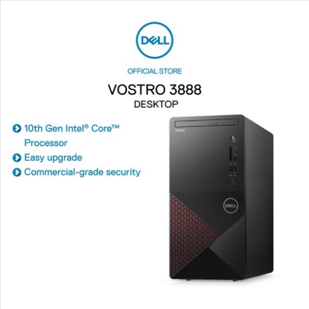 Máy Tính Để Bàn Dell Vostro 3888MT,i5-10400,4GD4,1TB HDD,KB+M,Đen,W10(RJMM6Y1) (cực rẻ)