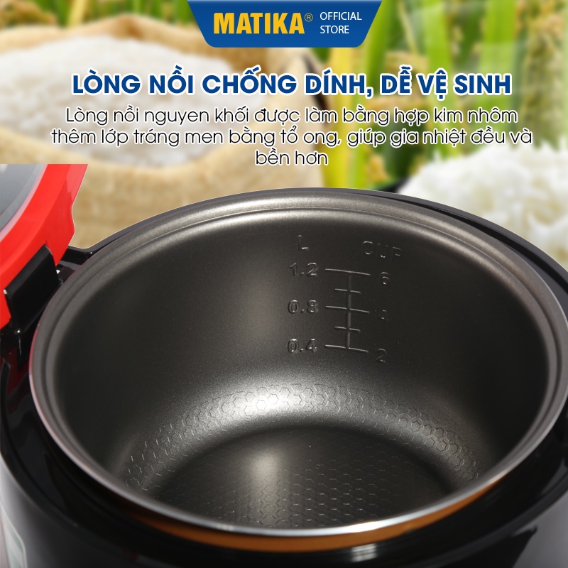 Nồi Cơm Điện Mini MATIKA 1.2L MTK-RC12