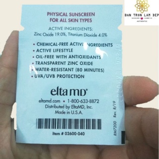 Sample kem chống nắng elta md 2g