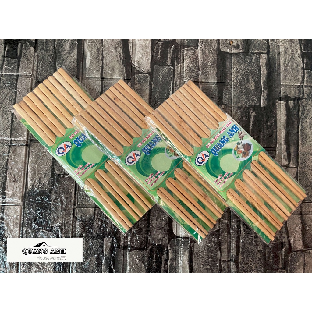 Đũa gỗ vàng Quang Anh ' lan chi tem xanh 10 đôi