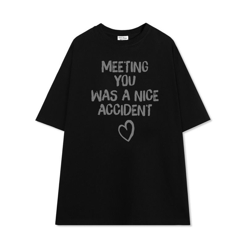 Áo thun tay lỡ in chữ MEETiNG có 5 màu nâu/trắng/đen/xám/xanh