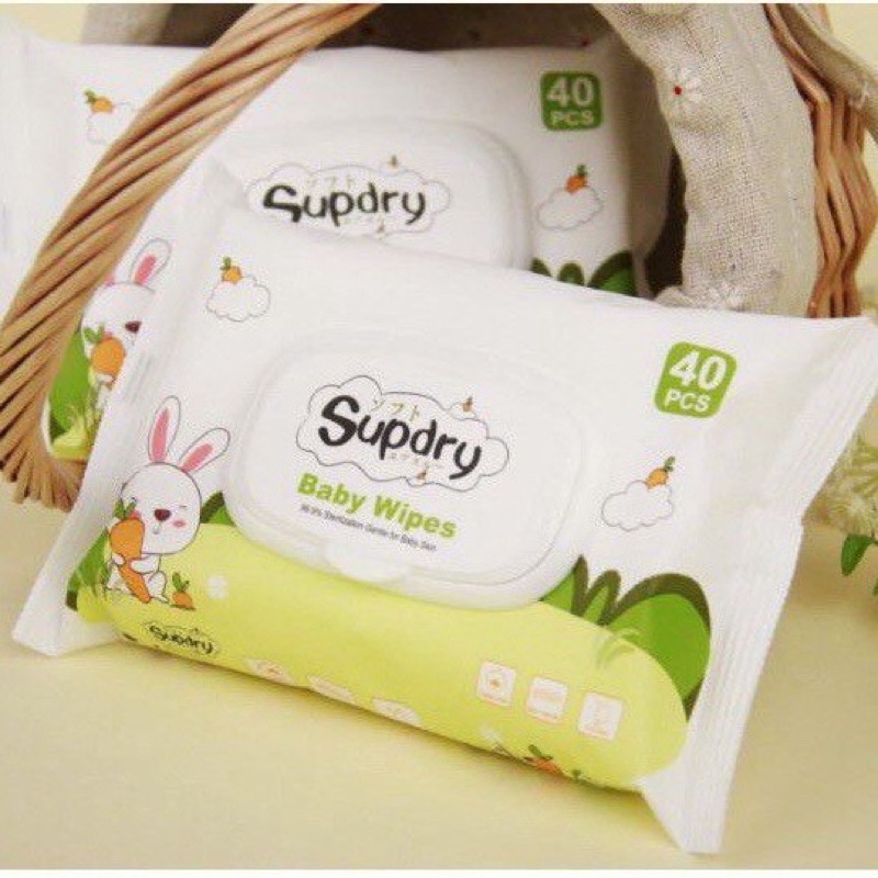 GIẤY ƯỚT/ KHĂN ƯỚT SUPDRY ( gói 40 tờ)