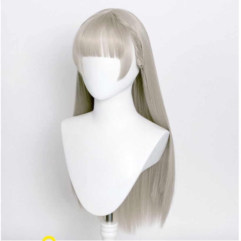 Wig/tóc giả màu xám cosplay Ririka Momobami Kakegurui học viện đỏ đen cờ bạc